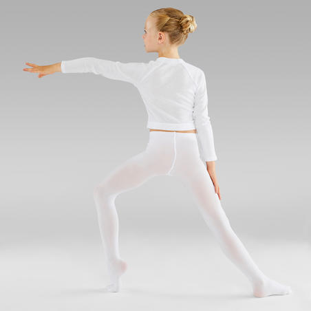 Collants de danse classique avec pieds blancs fille - Decathlon