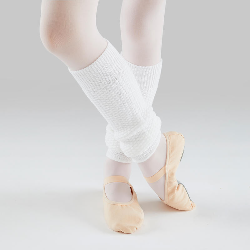 Girls' Ballet and Modern Dance Leg Warmers White Decathlon