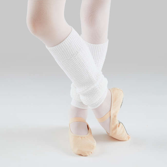 DOMYOS Girls' Ballet and Modern Dance Leg Warmers White...
