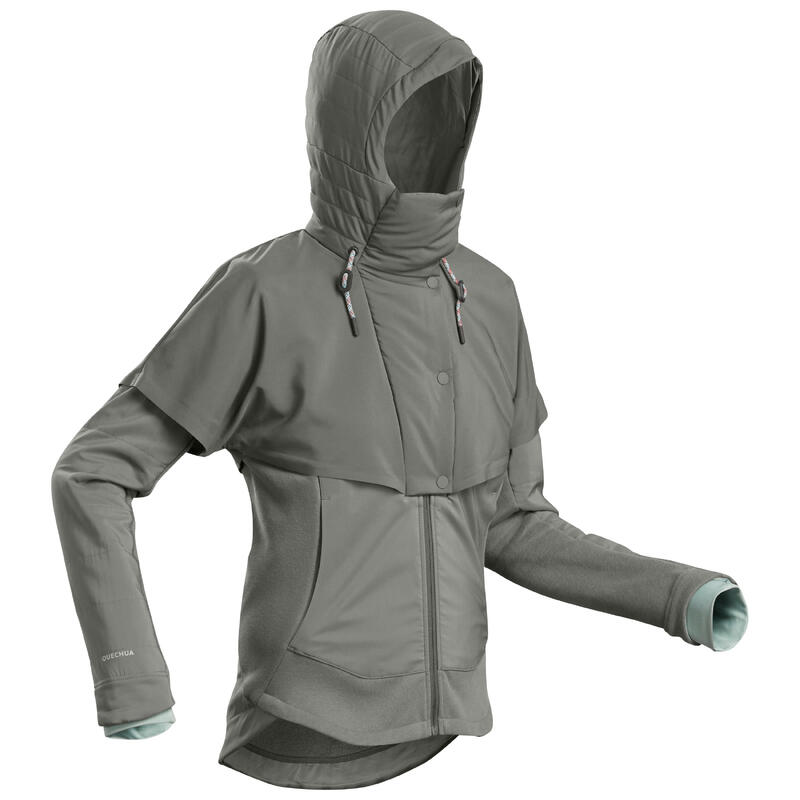 Sweat de randonnée | NH500 Hybride kaki Femme