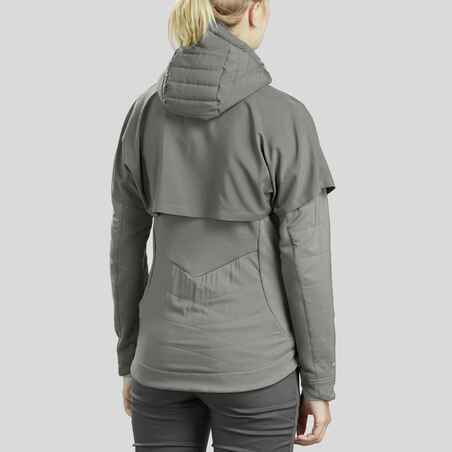Hybrid-Sweatshirtjacke Naturwandern NH500 Damen khaki 