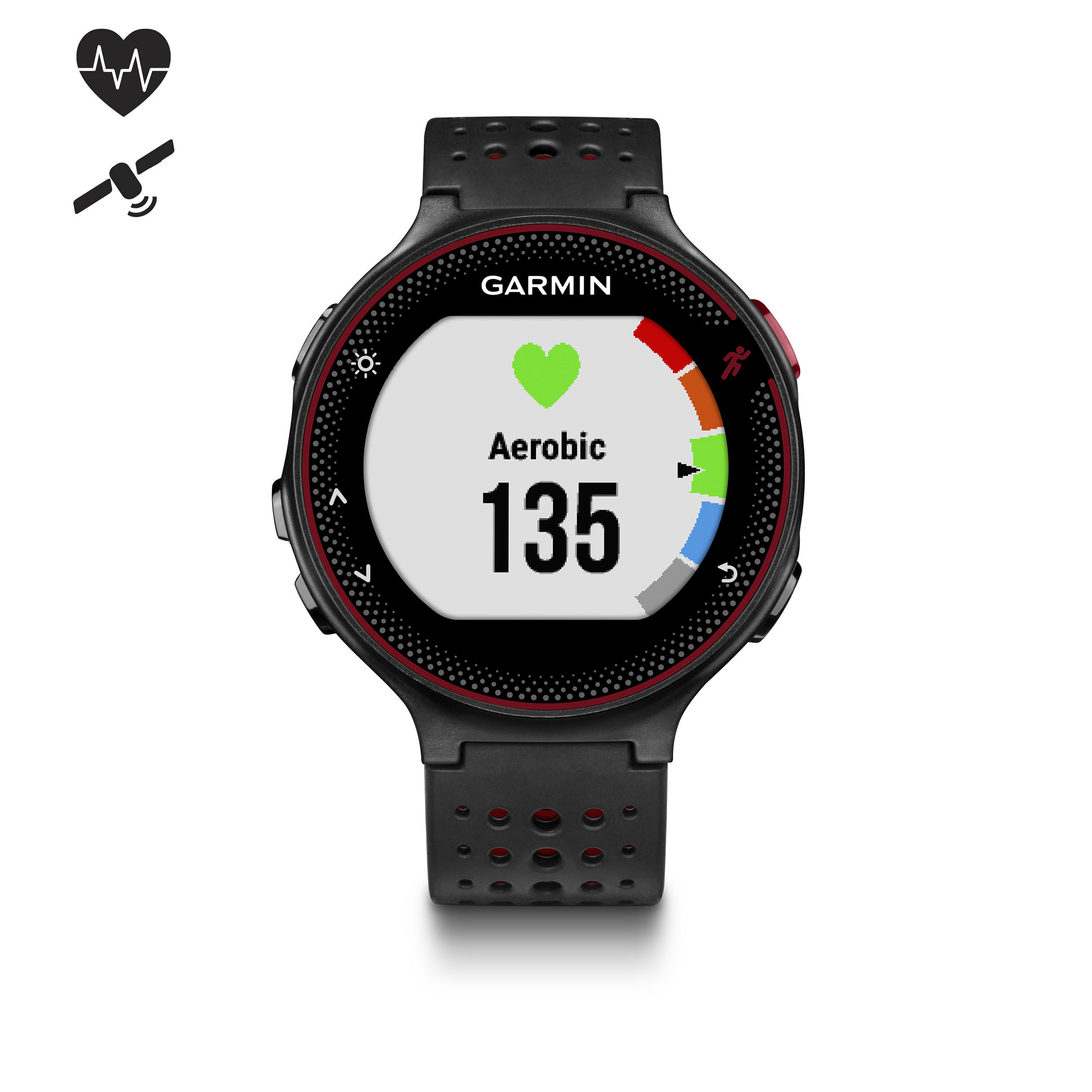 Garmin Montre GPS avec cardio poignet Forerunner 235 HRM noire rouge | Decathlon