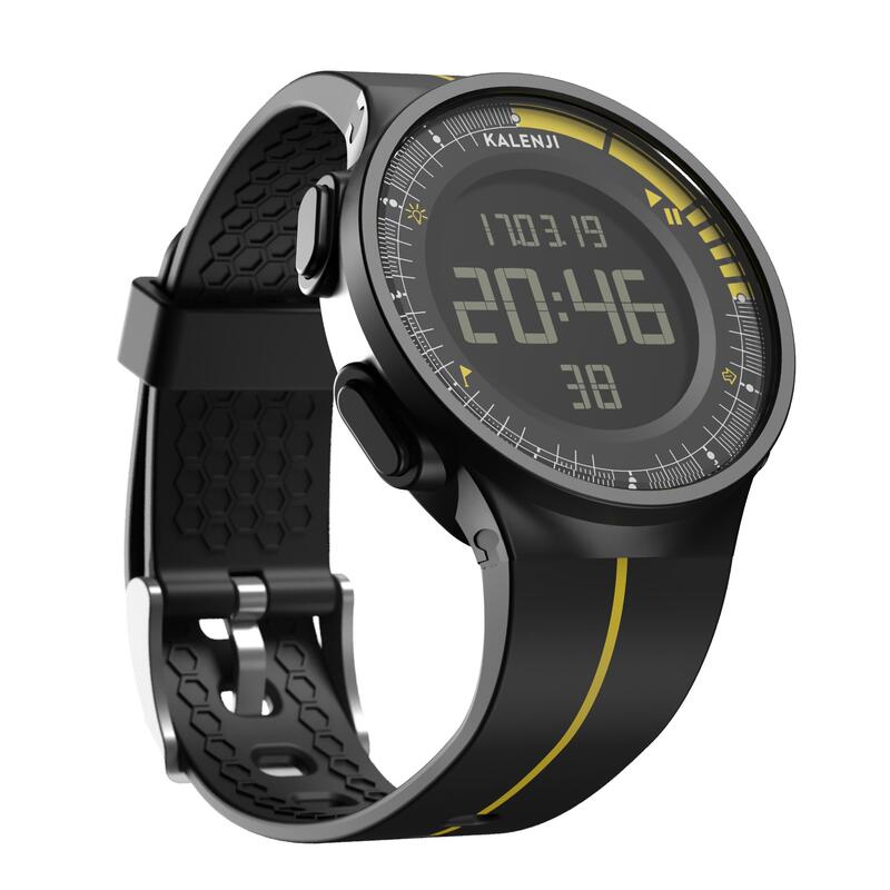 男款跑步腕錶W500 - 黑色／黃色