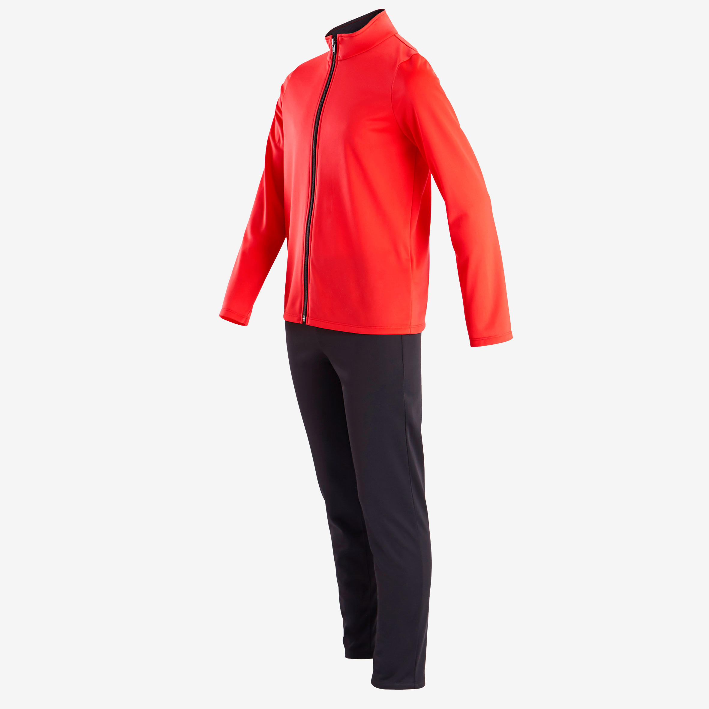 Girls' Warm Breathable Synthetic Gym Tracksuit Gym'y S500 - Red 2/5