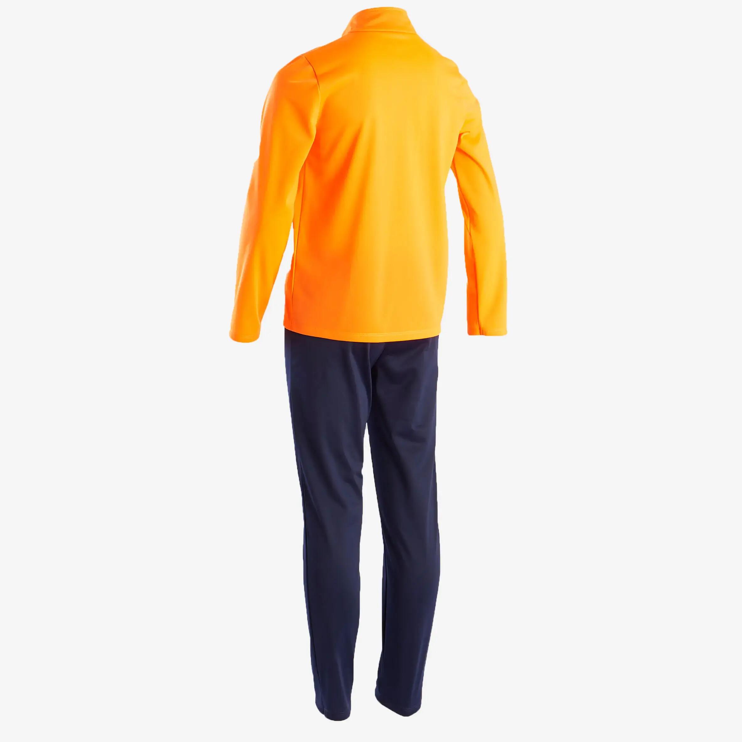Girls' Warm Breathable Synthetic Gym Tracksuit Gym'y S500 - Orange 3/5