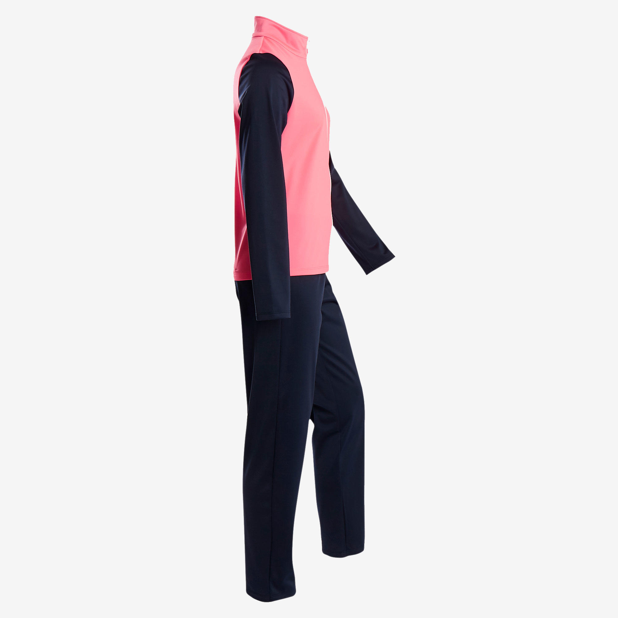 S500 Gym'y Girls' Warm Breathable Synthetic Gym Tracksuit - Pink 2/7