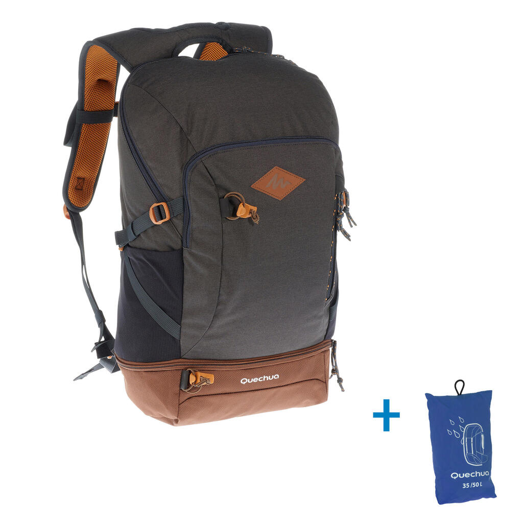 Maleta de montaña y trekking, Qechua NH500 30L Gris oscuro