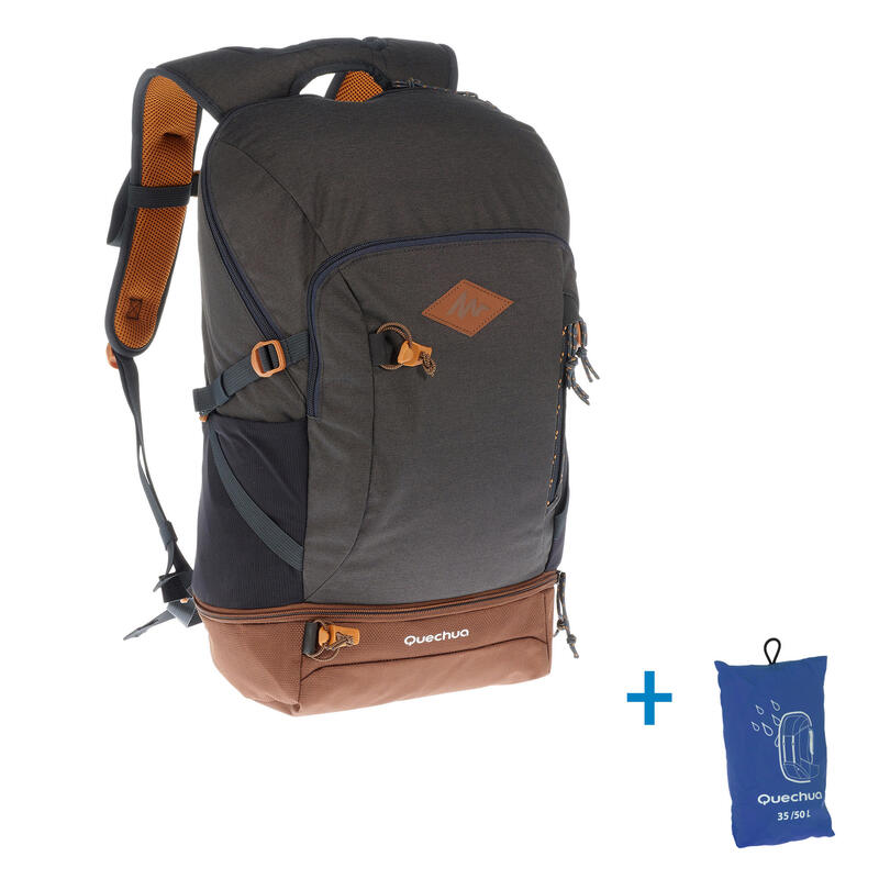 Mochila Pequeña De Montaña y Trekking Qechua NH500 30L Gris Oscuro