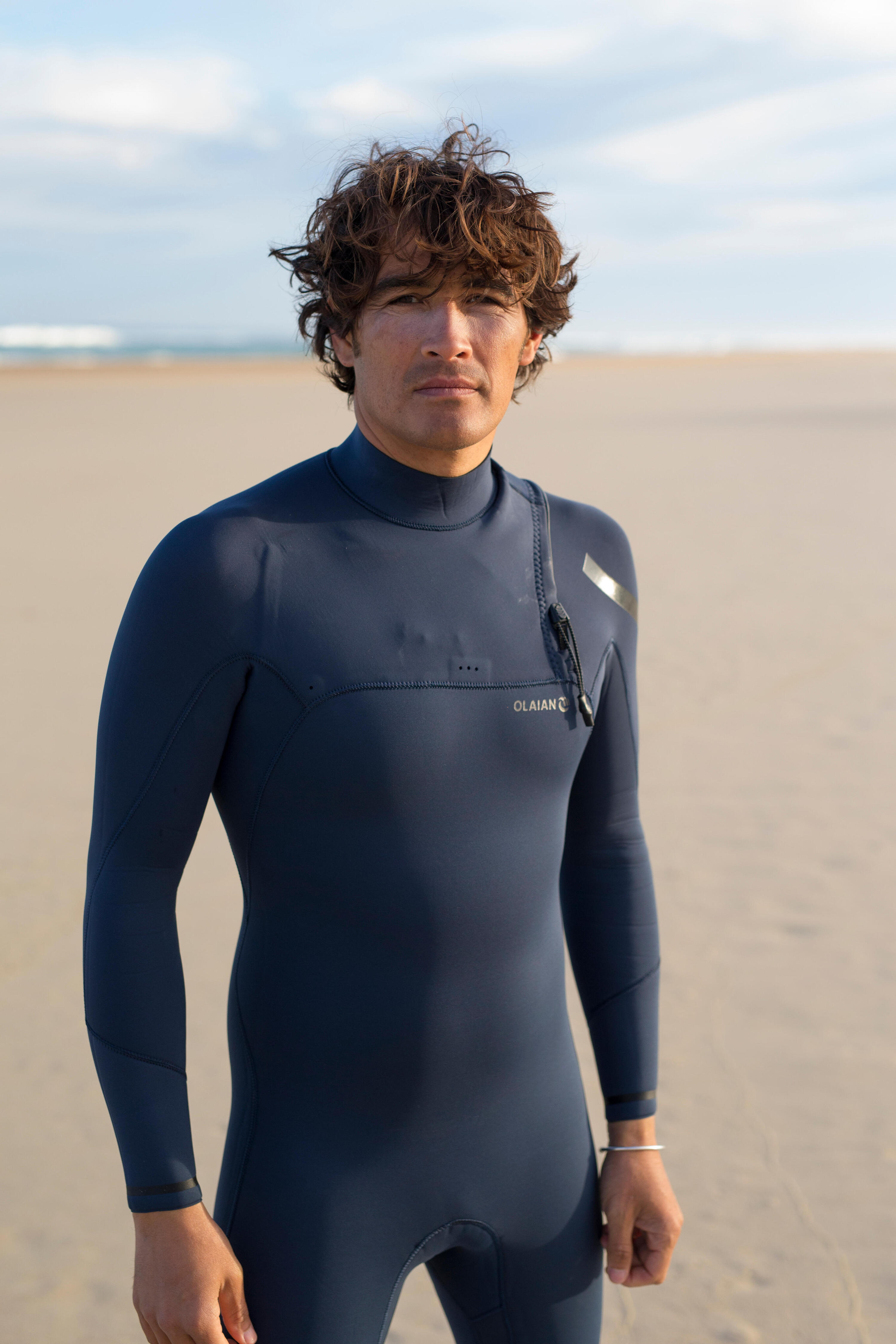900 Men's 3/2 mm Neoprene Surfing Wetsuit No Zip - Blue 9/9