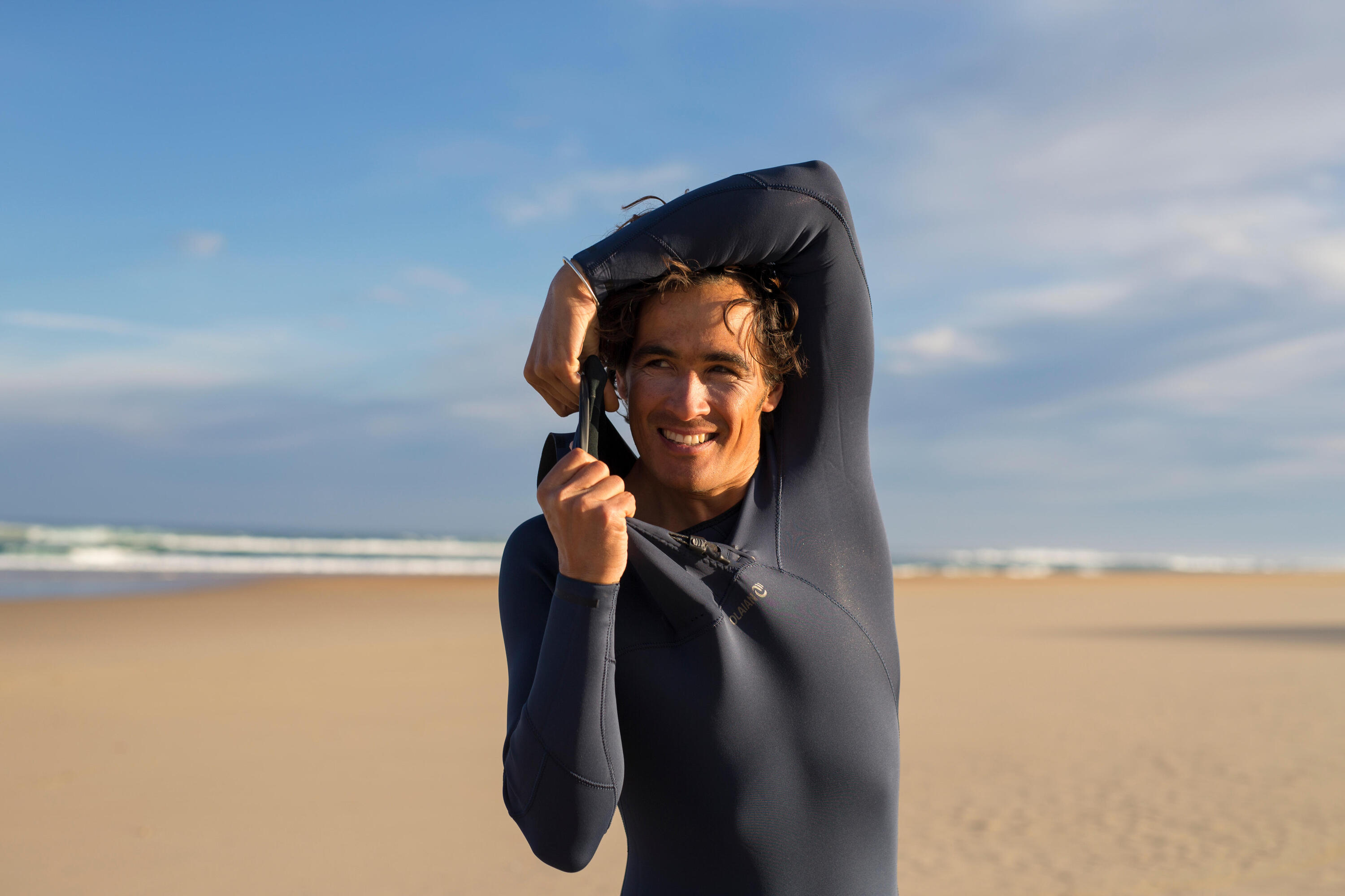 900 Men's 3/2 mm Neoprene Surfing Wetsuit No Zip - Blue 6/9