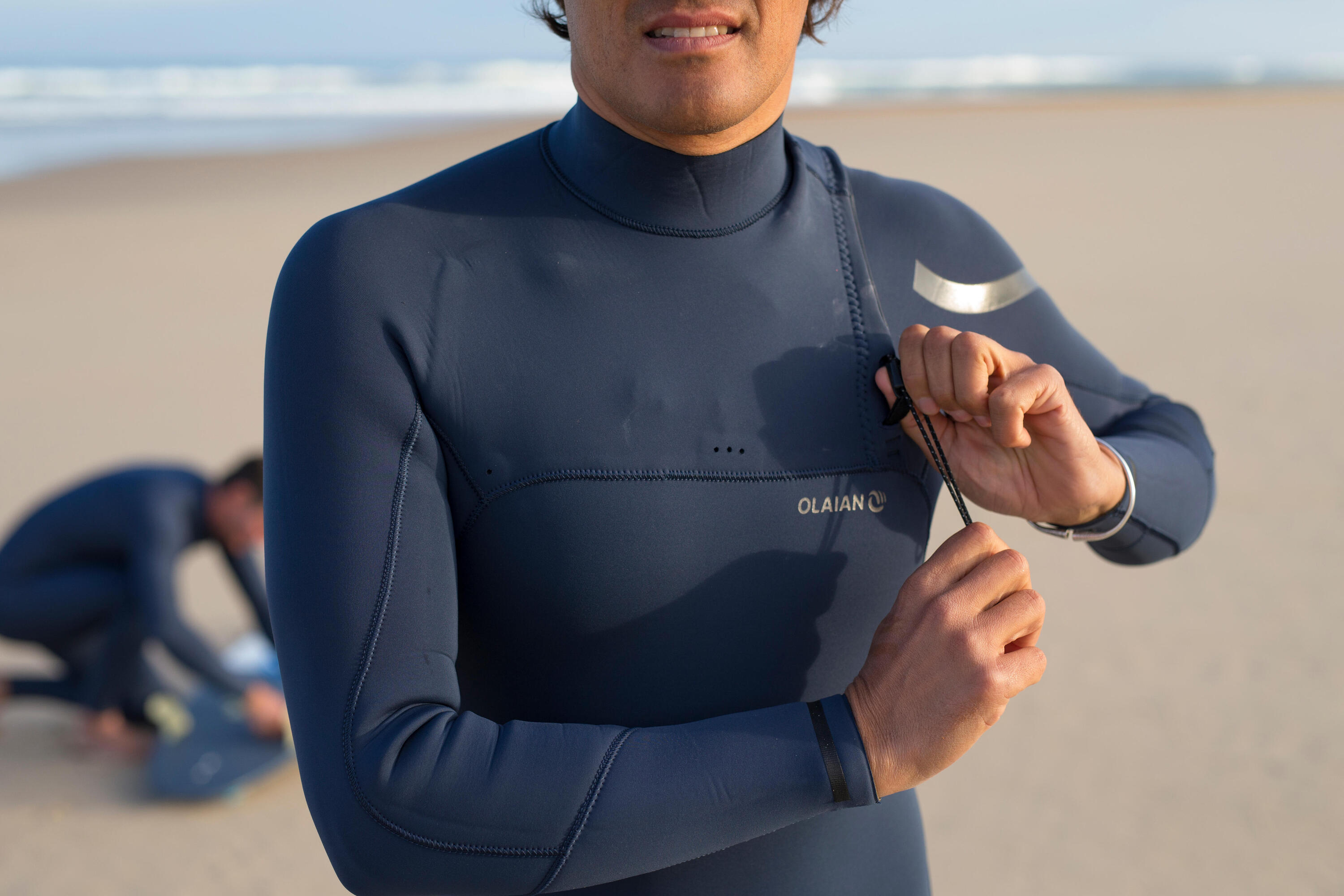 900 Men's 3/2 mm Neoprene Surfing Wetsuit No Zip - Blue 8/9
