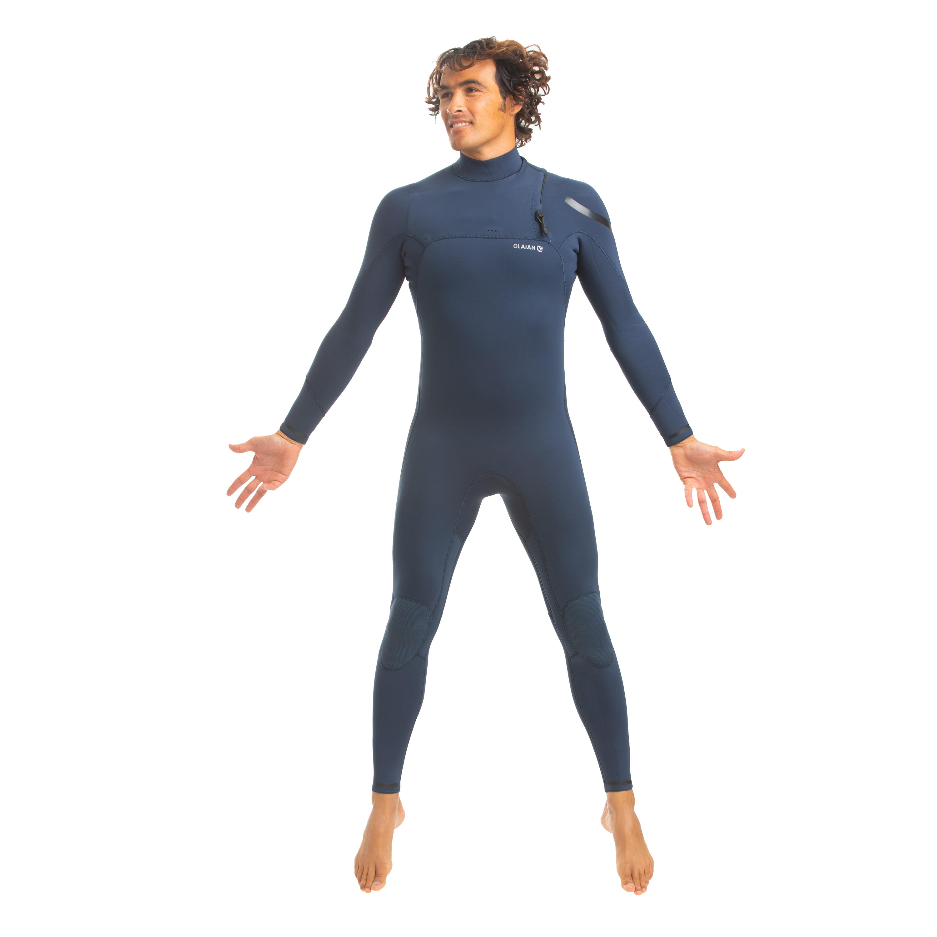 900 Men's 3/2 mm Neoprene Surfing Wetsuit No Zip - Blue 2/9