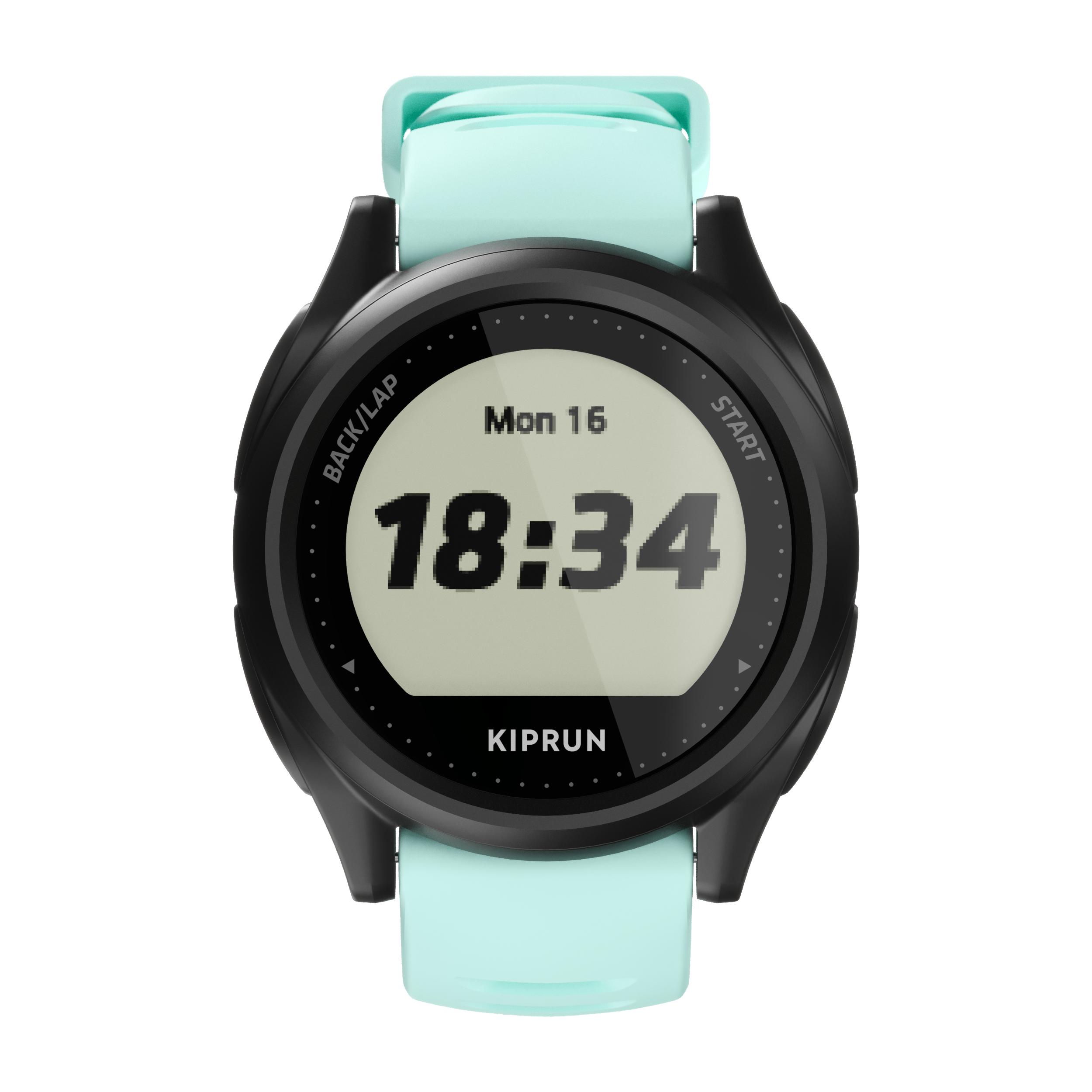 RUNNING GPS WATCH KIPRUN 500 - BLACK/AQUA - Decathlon