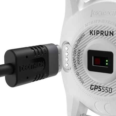 RUNNING WRIST HEART-RATE MONITOR WATCH KIPRUN GPS 550 - WHITE