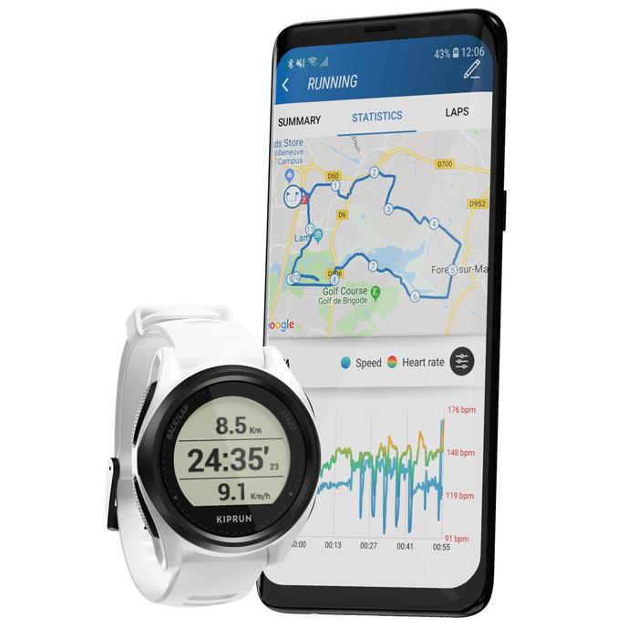Montre Gps Cardio Au Poignet De Running Kiprun Gps 550 Blanche Kiprun Decathlon
