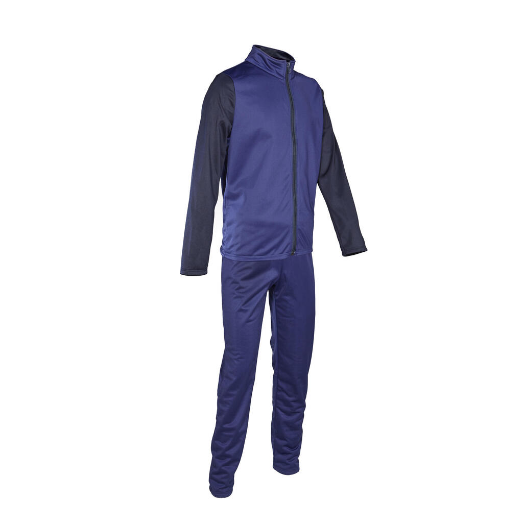 Kids' Basic Synthetic Breathable Tracksuit Gym'Y - Navy