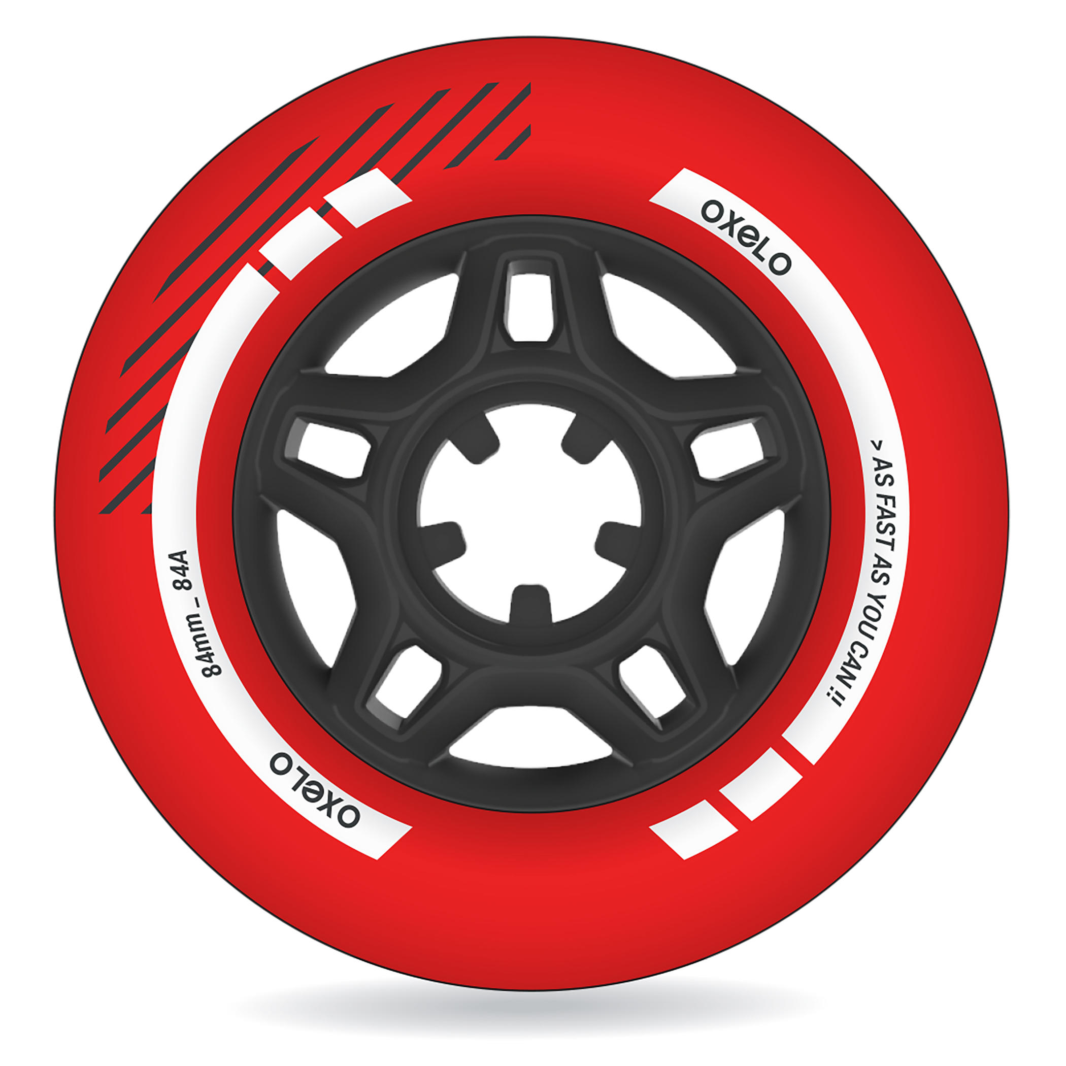 OXELO 4 Ruedas Patín en Línea Fitness 84 mm 84A Rojo