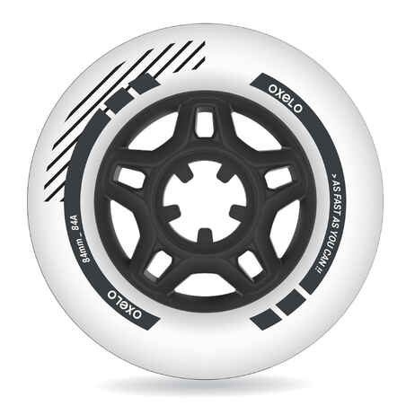 84 mm 84A Fitness Inline Skating Wheels 4-Pack - White
