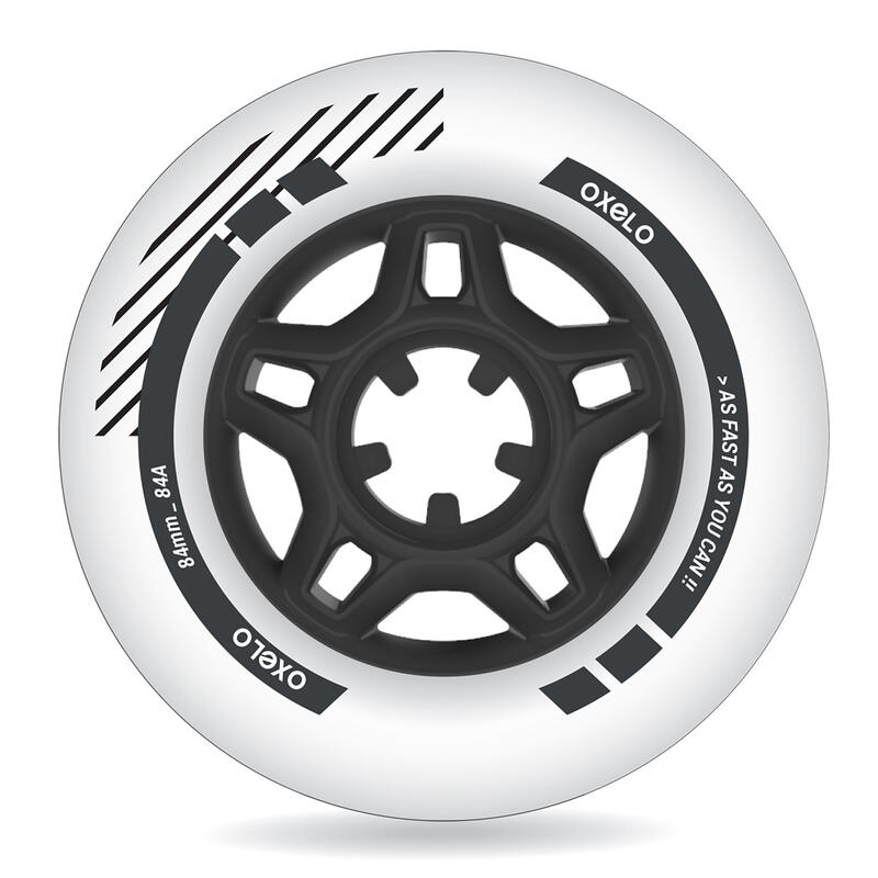 4 Ruedas Patín en Línea Fitness 84 mm 84A Blanco