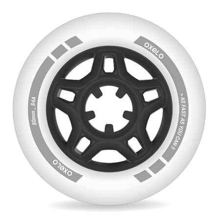 Fit Fitness Inline Skate 80mm 84A Wheels 4-Pack - White