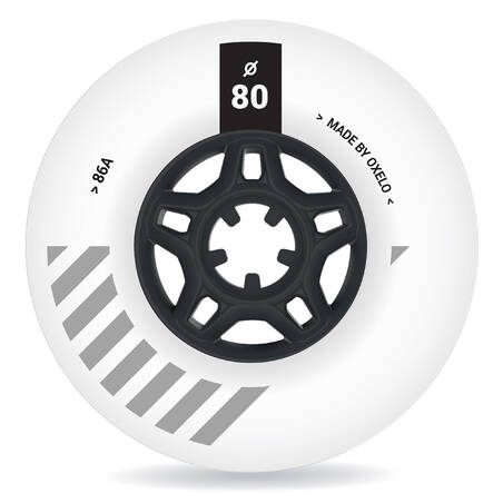 80 mm 86A Freeride Inline Skating Wheels 4-Pack - White