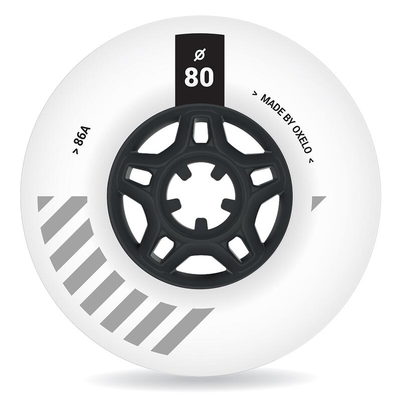4 Ruedas Patines Oxelo Freeride Blanco 80 mm 86 A