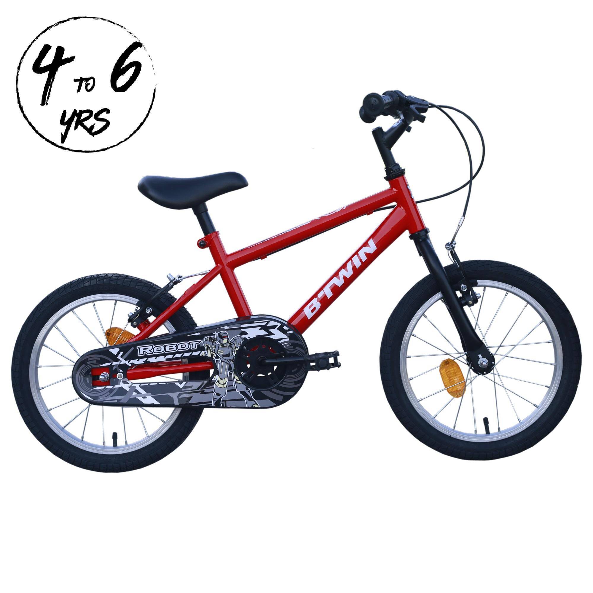 KIDS CYCLE  4 - 6 YEARS 16 INCH  ROBOT RED -  1