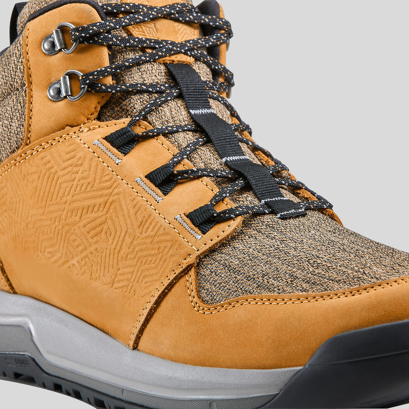 men's waterproof hiking boots nh150 mid wp carbon grey