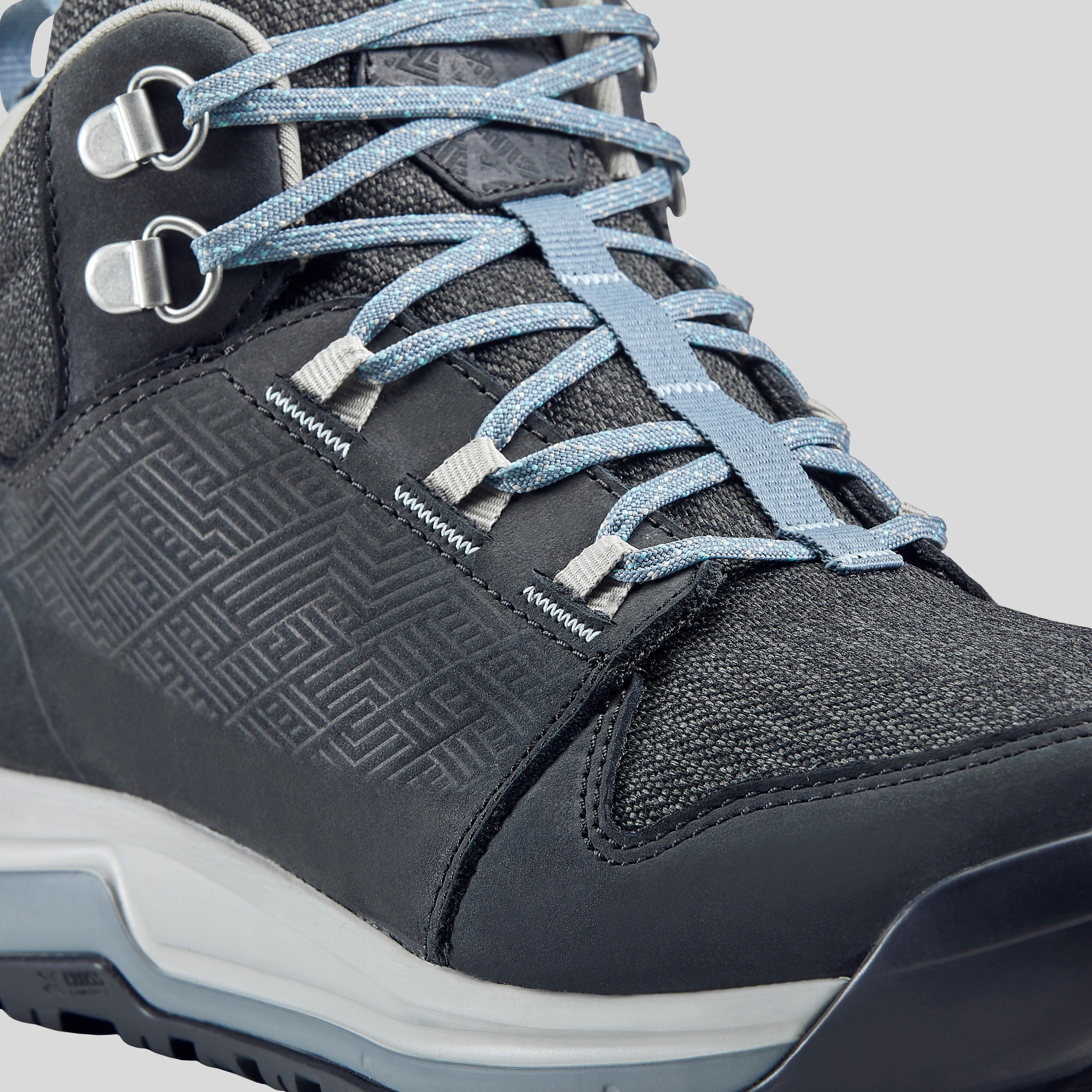 BOTÍN TREKKING MUJER IMPERMEABLES NH500 GRIS/CARBÓN - Decathlon