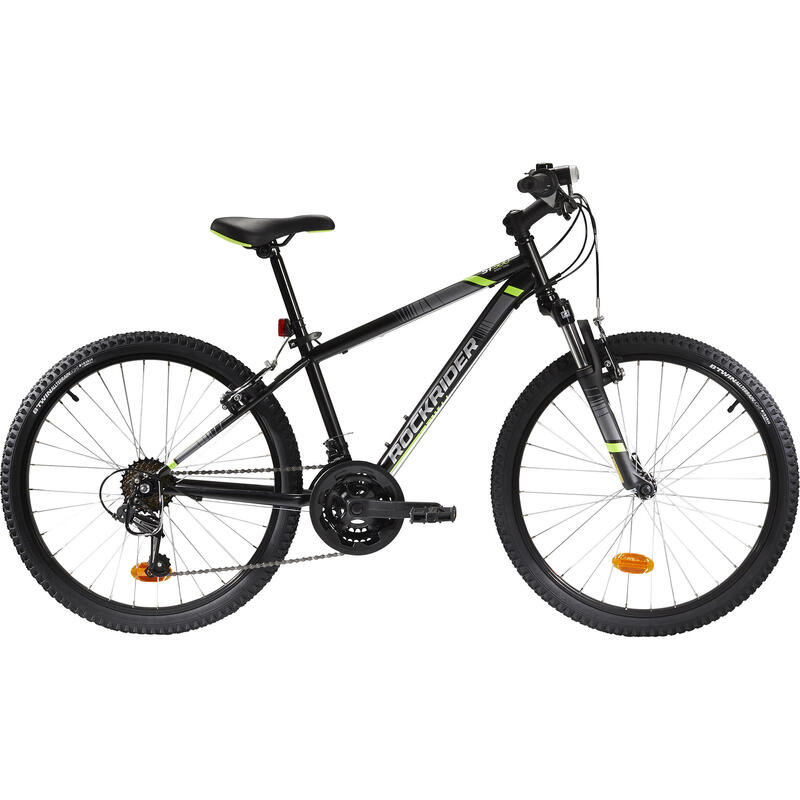 Gyerek mountain bike kerékpár Rockrider ST 500, 9-12 éveseknek, 24”, fekete