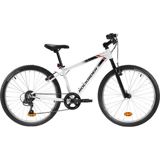 24INCH ROCKRIDER ST 100 MOUNTAIN BIKE WHITE decathlonsav