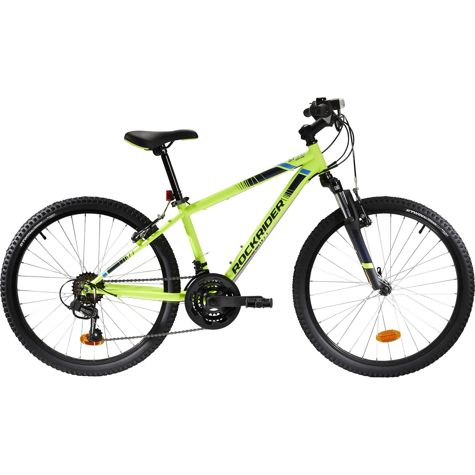 VTT ENFANT ROCKRIDER ST 500 24 POUCES 9-12 ans Jaune Fluo pour les clubs et  collectivités