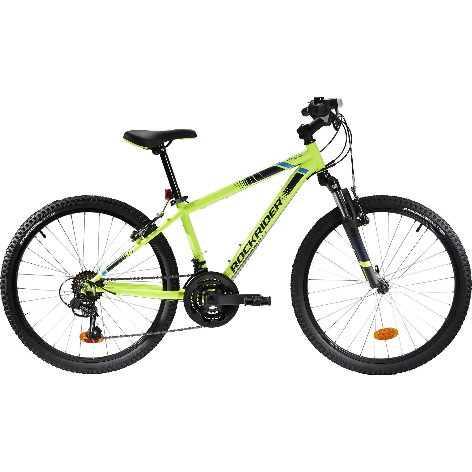 Bicicletă MTB Rockrider ST 500 24" Galben Fluo Copii 9-12 ani