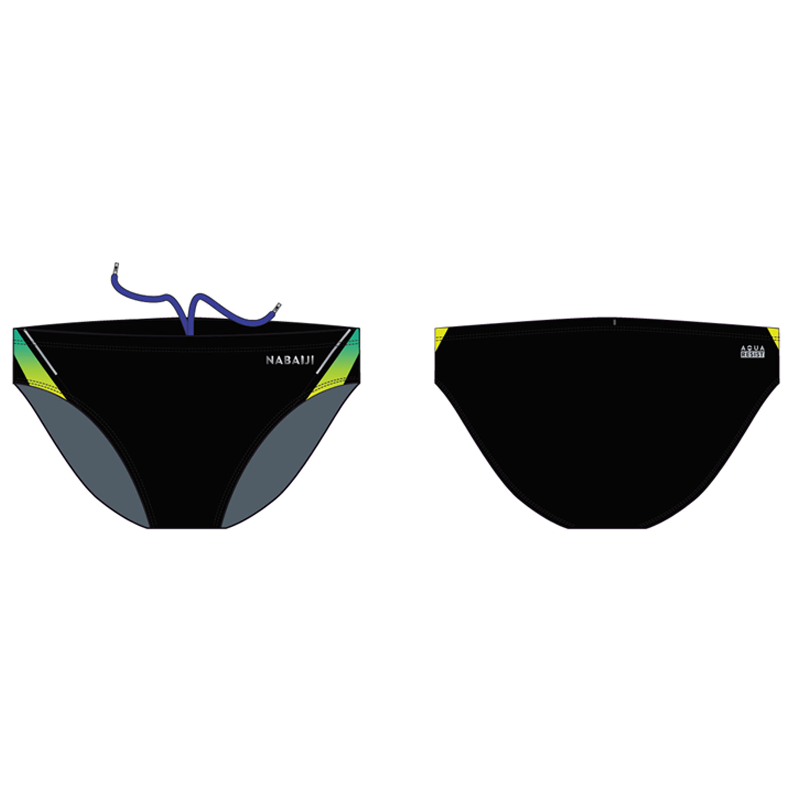 DECATHLON Chlapčenské slipové plavky 900 Yoke čierno-zelené 5-6 r (113-121 cm) · záber 12