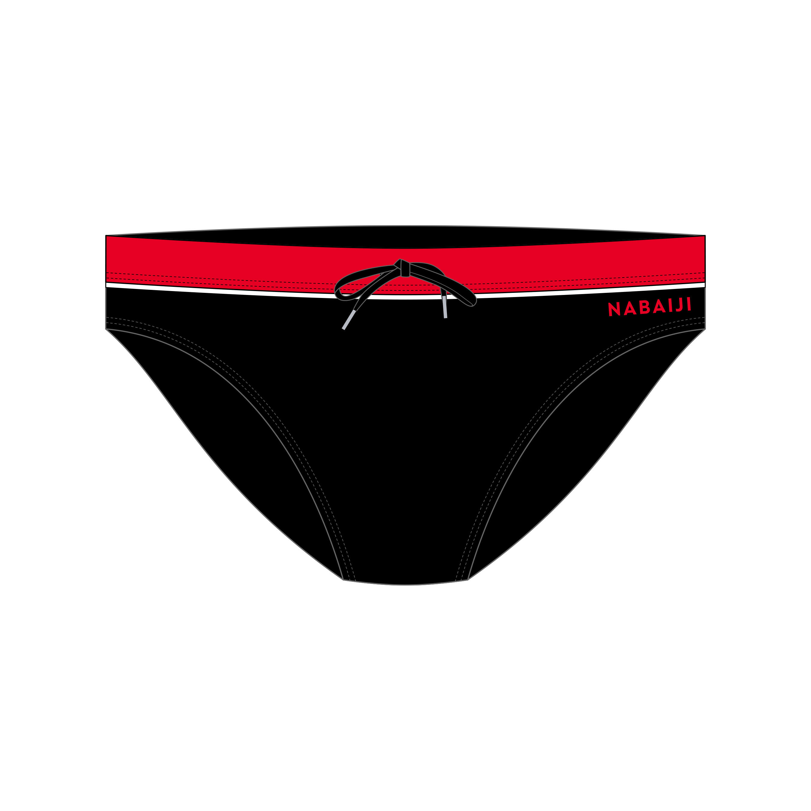 NABAIJI MEN'S SWIMMING TRUNKS 100 PEP - BLACK RED