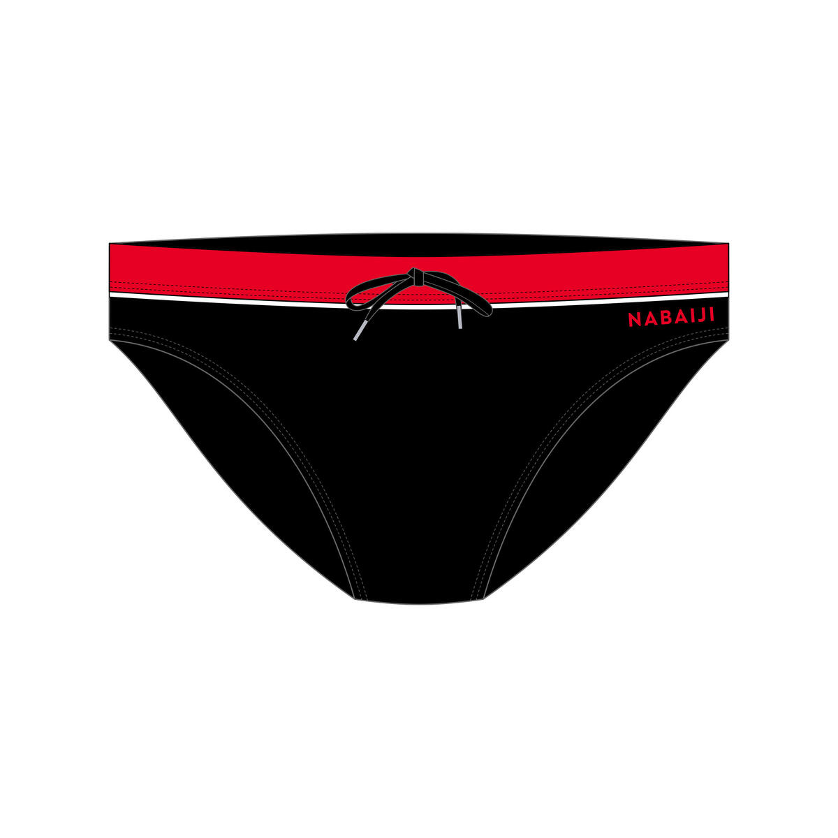MAILLOT DE BAIN NATATION HOMME - SLIP 100 PEP - NOIR ROUGE