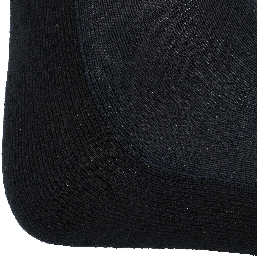 Calcetines Equitación Fouganza 100 Adulto Negro Rayas Blancas y Grises