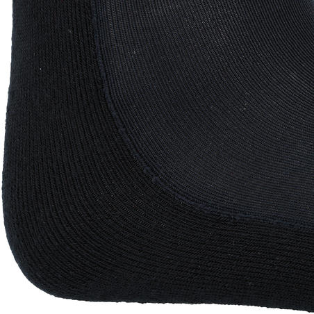 Chaussettes équitation adulte SKS100 noir rayures blanches et grises