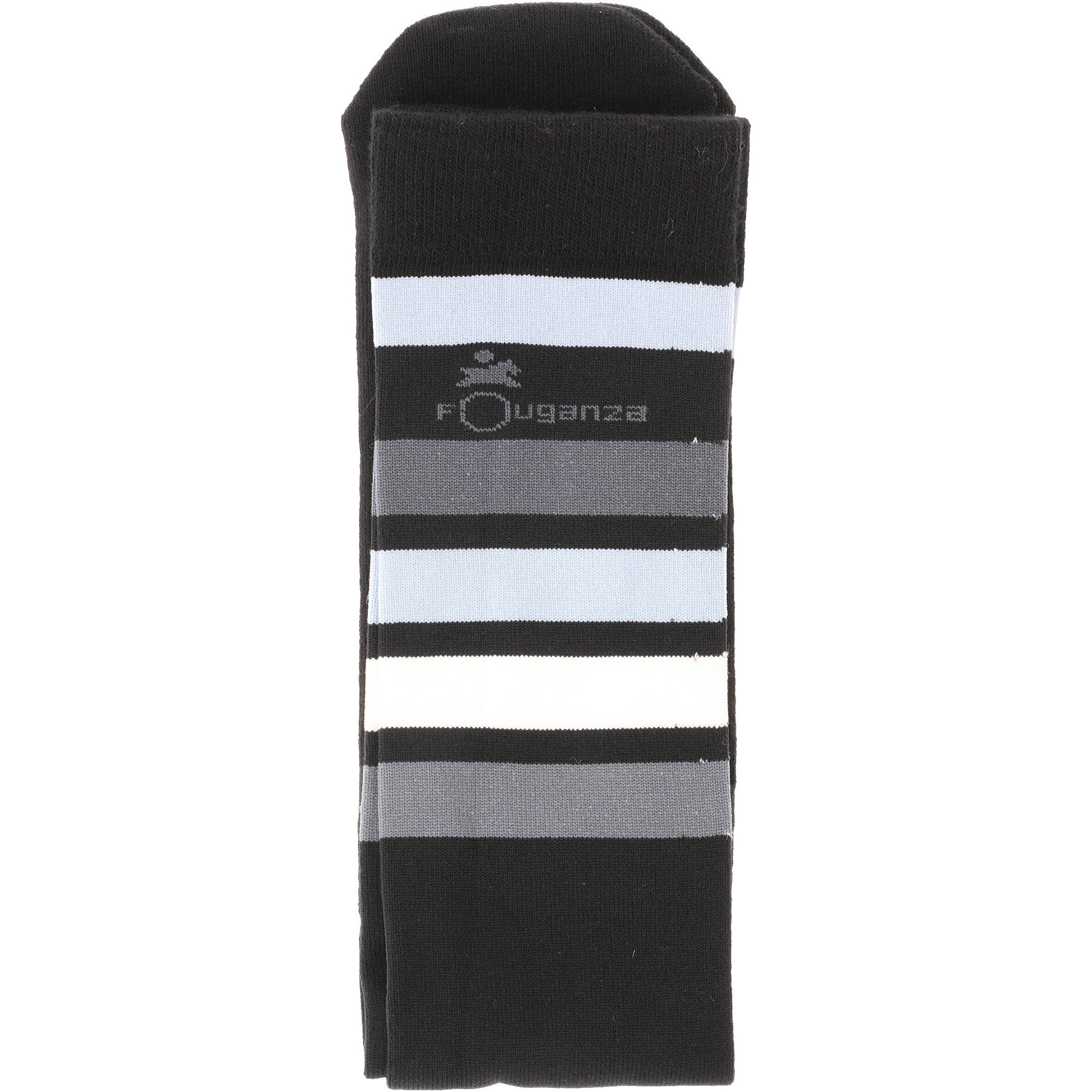 Adult Horse Riding Socks 100 - White/Grey Stripes -  5