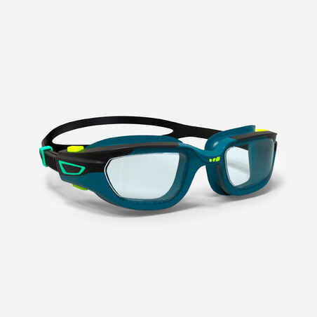 نظارة سباحة بعدسات شفافة للأطفال - SPIRIT أزرق/ أسود