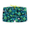 BOY'S FITIB SWIMMING SHORTS - ALL ROBOT GREEN BLUE