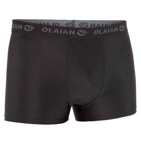 Pantaloneta playera de baño interior licrada para hombre Olaian Boxer 500 negro