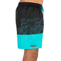 Surfing Short Boardshorts 100 - Blockoi Turquoise
