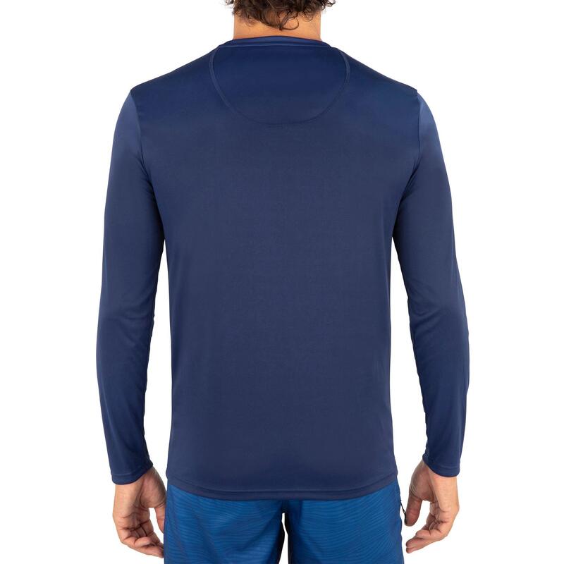 WATER tee SHIRT top anti UV surf Manches Longues Homme Bleu