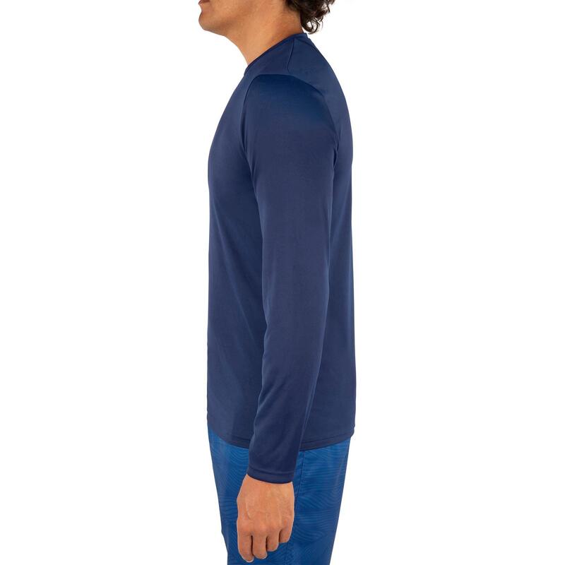 WATER tee SHIRT top anti UV surf Manches Longues Homme Bleu