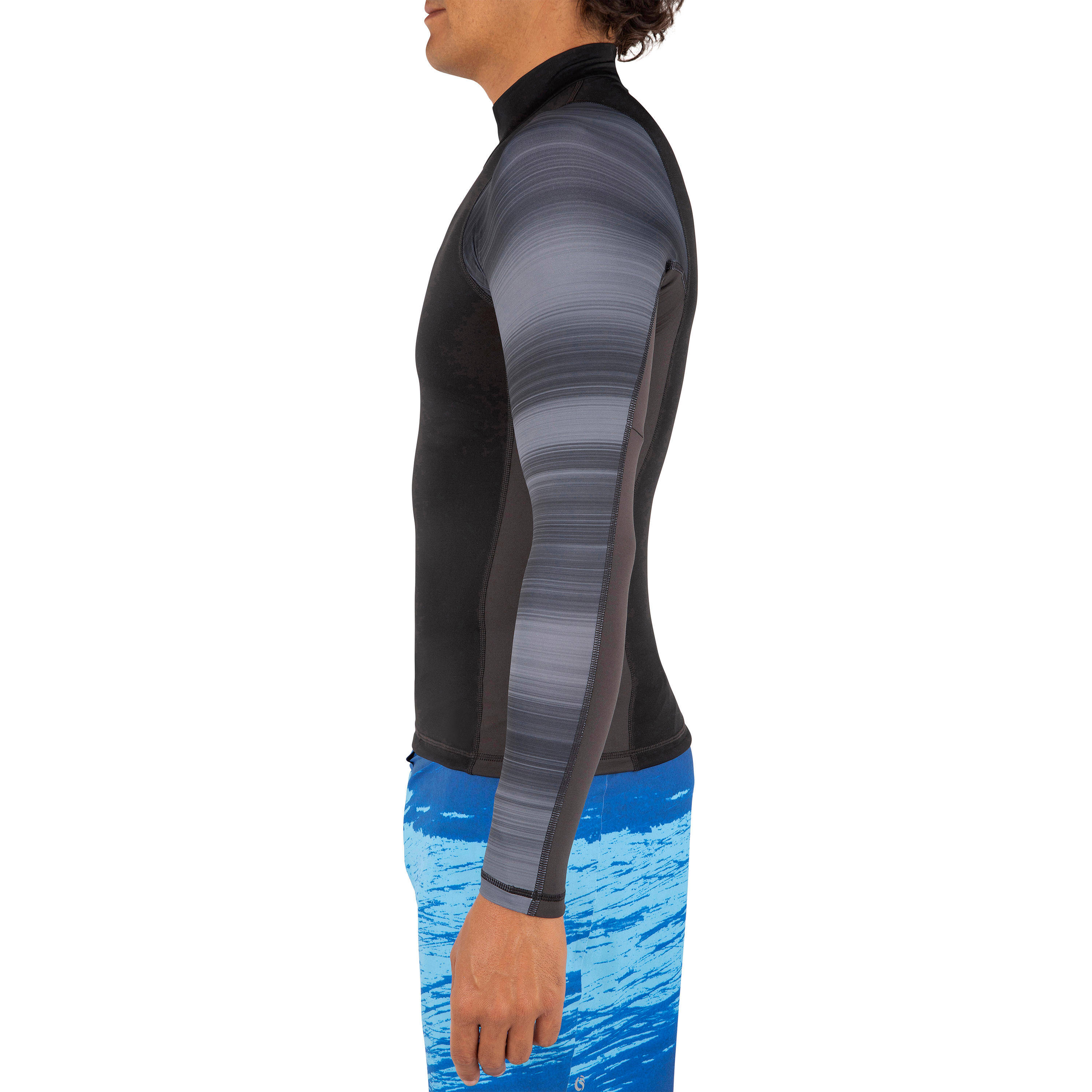 Men Surfing Long sleeve UV Protection(UPF50+)-
500 Black -  4