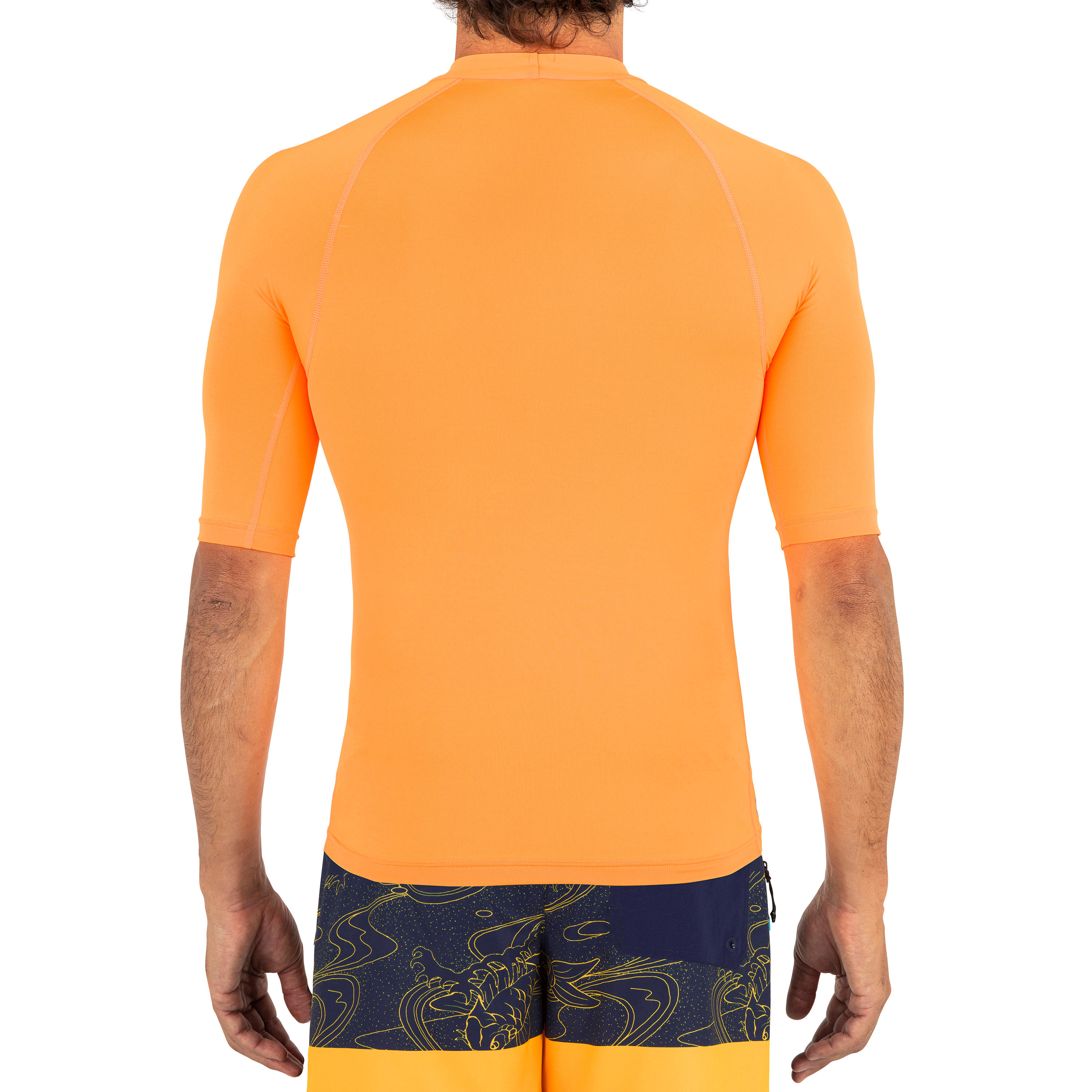 Men's Surfing Short Sleeve UV Protection Top T-Shirt 100 - Mandarin 3/5