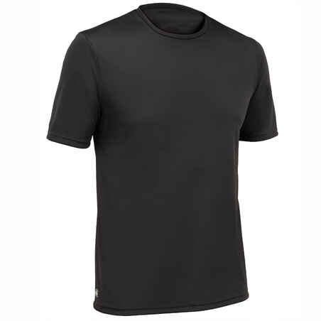 Camiseta de protección solar manga corta para hombre Olaian negro