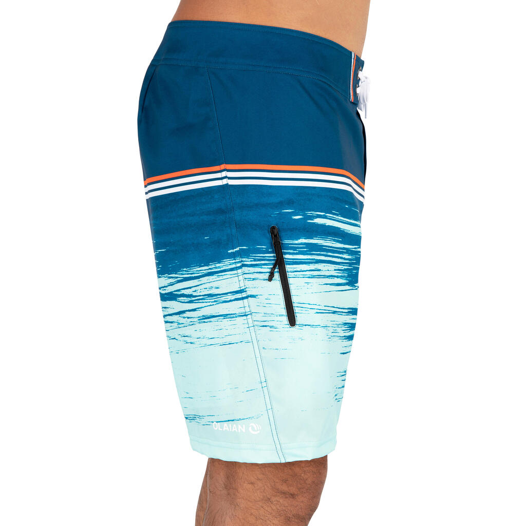 Štandardné surferské šortky 500 Patch kaki