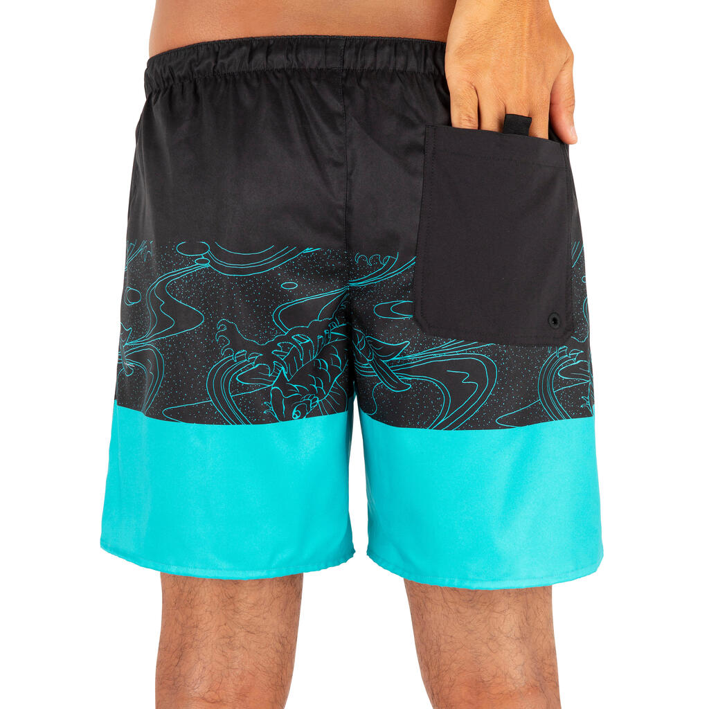 Surfing Short Boardshorts 100 - Blockoi Turquoise